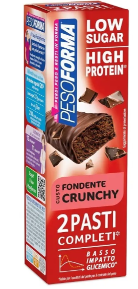 Pesoforma Barrette Pasti Low Sugar Fondente Crunchy 2 Pezzi